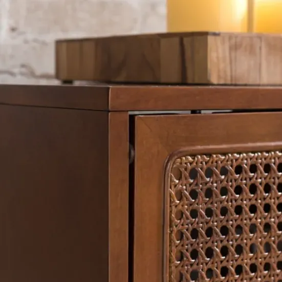 Tv Stands & Media Consoles-Kirkland's Home Martina Midcentury Woven Cane Media Cabinet Brown