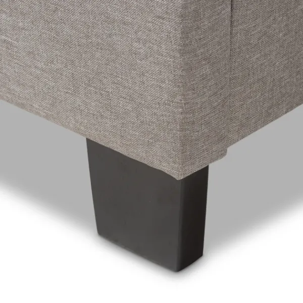 Beds & Headboards-Kirkland's Home Mary Light Button Tufted Full Bed Frame Gray
