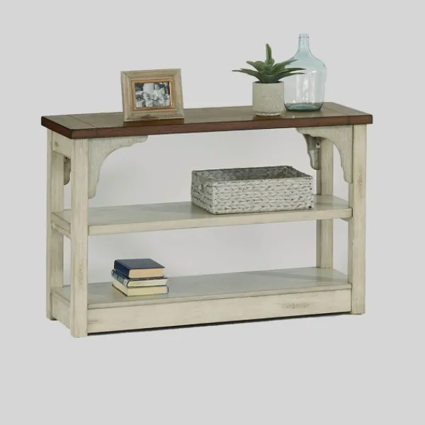 Entryway Furniture-Kirkland's Home Mary White And Natural Wooden Console Table White/Tan