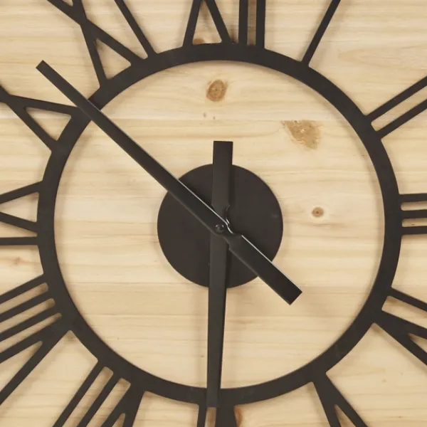Clocks-Kirkland's Home Mason Metal And Wood Wall Clock