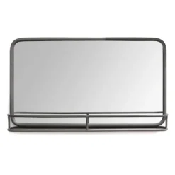 Decorative Mirrors-Kirkland's Home Mason Metal Mirror With Shelf, 24X14 In.