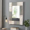 Decorative Mirrors-Kirkland's Home Mason Wood Planks Wall Mirror Gray