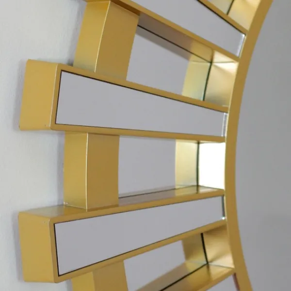 Decorative Mirrors-Kirkland's Home Matte And Clear Sunburst Wall Mirror Gold