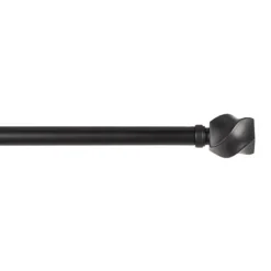 Curtain Rods & Hardware-Kirkland's Home Matte Black Modern Twist Curtain Rod, 120 In.