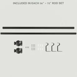 Curtain Rods & Hardware-Kirkland's Home Matte Black Modern Twist Curtain Rod, 72 In.
