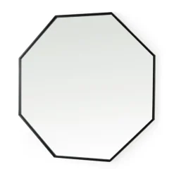 Decorative Mirrors-Kirkland's Home Matte Black Octagonal Wall Mirror