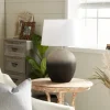 Table Lamps-Kirkland's Home Matte Black Ombre Textured Table Lamp, 23 In. White