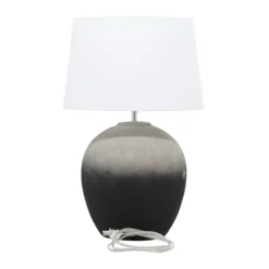 Table Lamps-Kirkland's Home Matte Black Ombre Textured Table Lamp, 23 In. White
