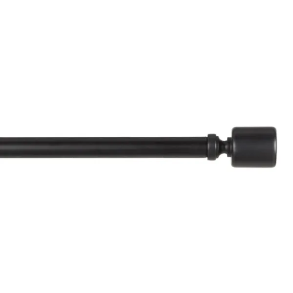 Curtain Rods & Hardware-Kirkland's Home Matte Black Rhys Cylinder Curtain Rod, 72 In.