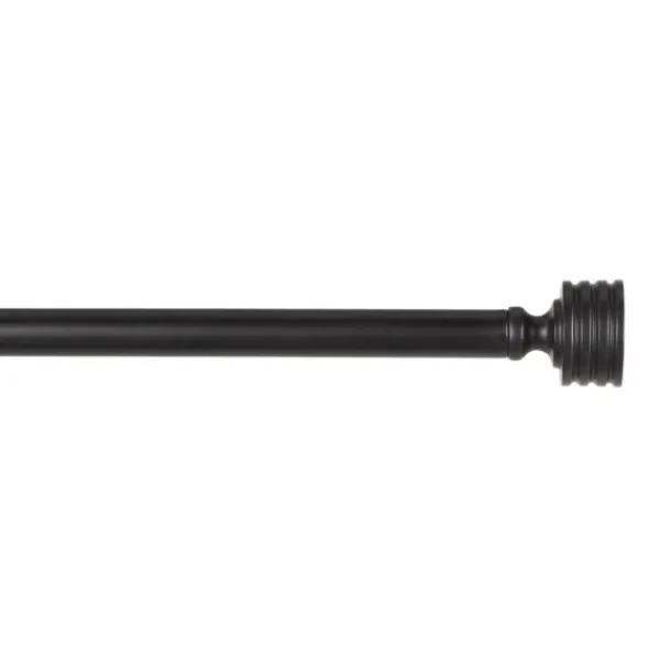 Curtain Rods & Hardware-Kirkland's Home Matte Black Stacked Cylinder Curtain Rod, 120 In.