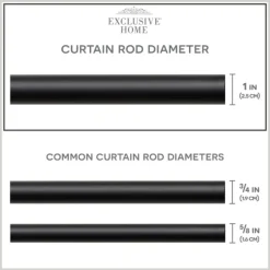 Curtain Rods & Hardware-Kirkland's Home Matte Black Stacked Cylinder Curtain Rod, 120 In.