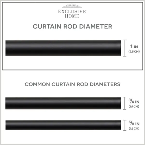 Curtain Rods & Hardware-Kirkland's Home Matte Black Stacked Cylinder Curtain Rod, 120 In.