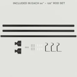 Curtain Rods & Hardware-Kirkland's Home Matte Black Stacked Cylinder Curtain Rod, 120 In.