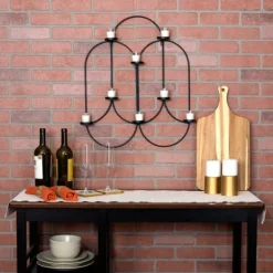 Sconces-Kirkland's Home Matte Black Tealight Wall Sconce