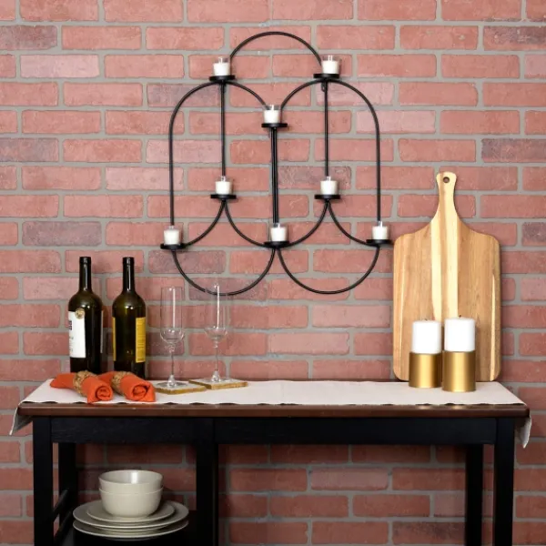 Sconces-Kirkland's Home Matte Black Tealight Wall Sconce