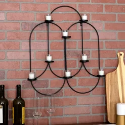 Sconces-Kirkland's Home Matte Black Tealight Wall Sconce