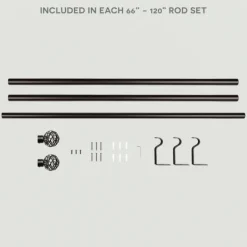 Curtain Rods & Hardware-Kirkland's Home Matte Bronze Catherine Curtain Rod, 120 In.