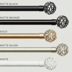Curtain Rods & Hardware-Kirkland's Home Matte Bronze Catherine Curtain Rod, 120 In.