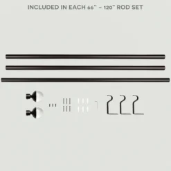 Curtain Rods & Hardware-Kirkland's Home Matte Bronze Eleanor Curtain Rod Set, 120 In.