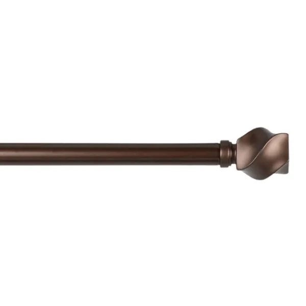 Curtain Rods & Hardware-Kirkland's Home Matte Bronze Modern Twist Curtain Rod, 120 In.