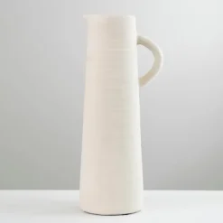 Vases-Kirkland's Home Matte Egg Shell Pitcher Vase Ivory