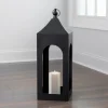 Lanterns-Kirkland's Home Matte Hampshire Metal Lantern, 36 In. Black