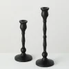 Candle Holders-Kirkland's Home Matte Iron Taper Candle Holders, Set Of 2 Black