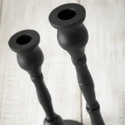 Candle Holders-Kirkland's Home Matte Iron Taper Candle Holders, Set Of 2 Black