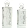 Lanterns-Kirkland's Home Matte Lattice Lanterns, Set Of 2 White