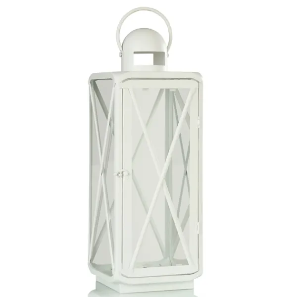 Lanterns-Kirkland's Home Matte Lattice Lanterns, Set Of 2 White