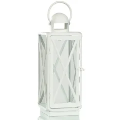 Lanterns-Kirkland's Home Matte Lattice Lanterns, Set Of 2 White