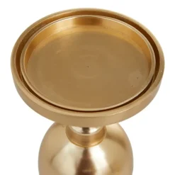 Candle Holders-Kirkland's Home Matte Metal 3-Pc. Pillar Candle Holder Set Gold