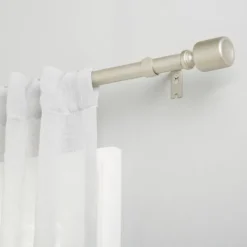 Curtain Rods & Hardware-Kirkland's Home Matte Nickel Rhys Cylinder Curtain Rod, 72 In.