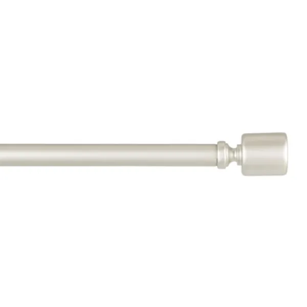 Curtain Rods & Hardware-Kirkland's Home Matte Nickel Rhys Cylinder Curtain Rod, 72 In.
