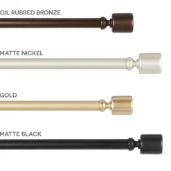 Curtain Rods & Hardware-Kirkland's Home Matte Nickel Rhys Cylinder Curtain Rod, 72 In.