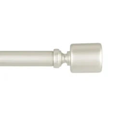 Curtain Rods & Hardware-Kirkland's Home Matte Nickel Rhys Cylinder Curtain Rod, 120 In.