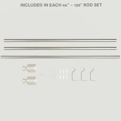 Curtain Rods & Hardware-Kirkland's Home Matte Nickel Rhys Cylinder Curtain Rod, 120 In.