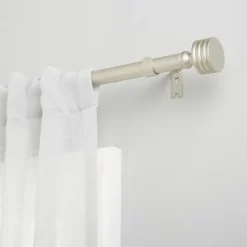 Curtain Rods & Hardware-Kirkland's Home Matte Nickel Stacked Cylinder Curtain Rod, 72 In.