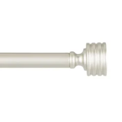 Curtain Rods & Hardware-Kirkland's Home Matte Nickel Stacked Cylinder Curtain Rod, 72 In.