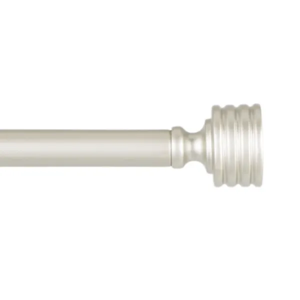 Curtain Rods & Hardware-Kirkland's Home Matte Nickel Stacked Cylinder Curtain Rod, 72 In.