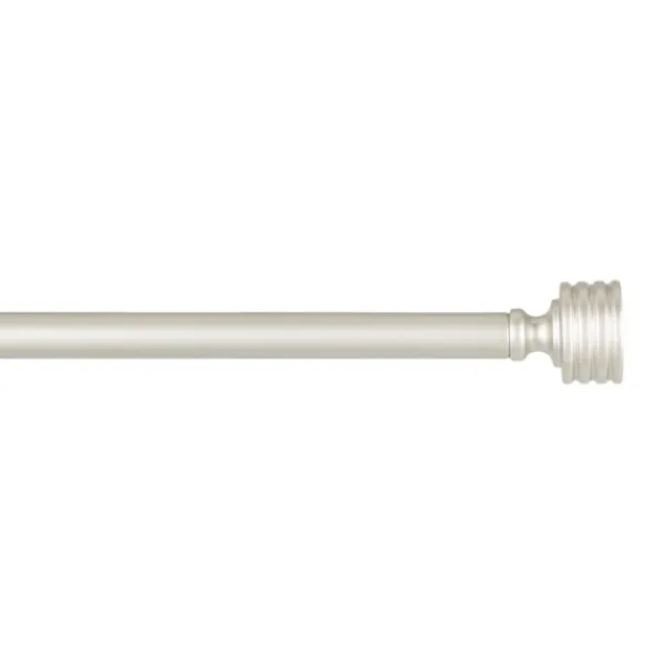 Curtain Rods & Hardware-Kirkland's Home Matte Nickel Stacked Cylinder Curtain Rod, 72 In.