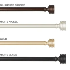 Curtain Rods & Hardware-Kirkland's Home Matte Nickel Stacked Cylinder Curtain Rod, 120 In.