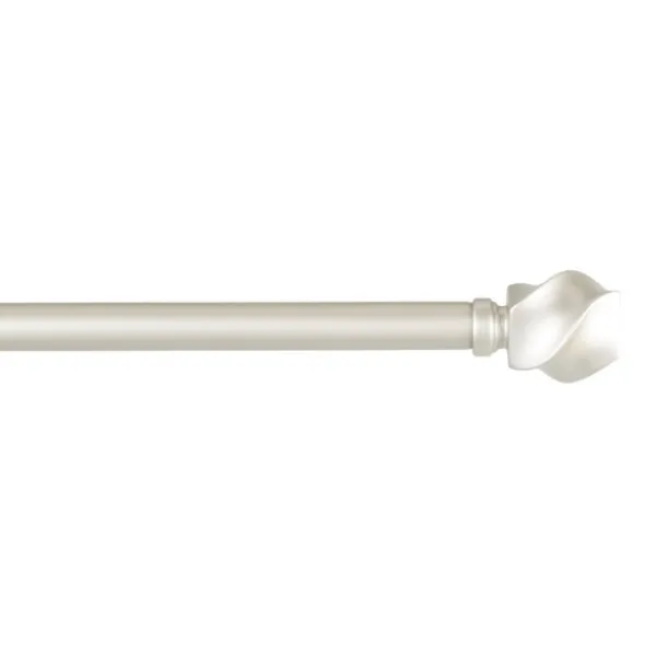 Curtain Rods & Hardware-Kirkland's Home Matte Silver Modern Twist Curtain Rod, 72 In.