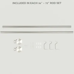 Curtain Rods & Hardware-Kirkland's Home Matte Silver Modern Twist Curtain Rod, 72 In.