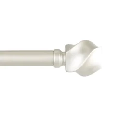 Curtain Rods & Hardware-Kirkland's Home Matte Silver Modern Twist Curtain Rod, 120 In.