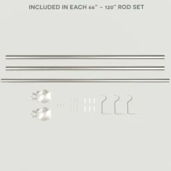 Curtain Rods & Hardware-Kirkland's Home Matte Silver Modern Twist Curtain Rod, 120 In.