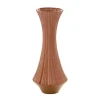 Vases-Kirkland's Home Matte Terracotta Fluted Ceramic Vase, 20 In. Red/Orange