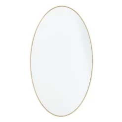 Decorative Mirrors-Kirkland's Home Matte Thin Wood Frame Oval Wall Mirror Gold