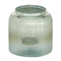 Candle Holders-Kirkland's Home Matte Turquoise Glass Candle Holder Blue