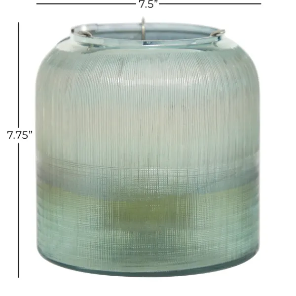 Candle Holders-Kirkland's Home Matte Turquoise Glass Candle Holder Blue